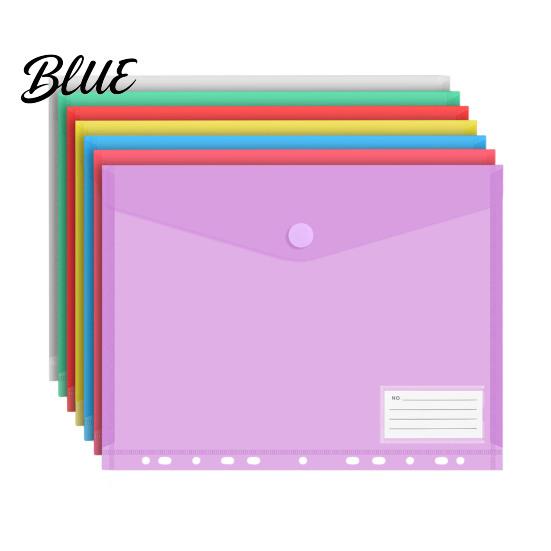 Transparent File Pouch And Loop Folder Label with Set Plastic Pocket Hook Closure Clear Long-term Document Storage Bag Poly
