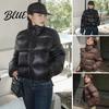 Women Windproof Coat Winter Down Thickened Padded Stand Collar Neck Protection Zipper Pockets Zip-up Heat