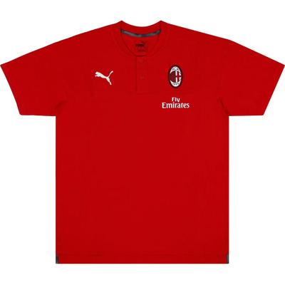 Ac Milan 2019-20 Módní měkké ležérní jednoduché krátkorukávové tričko Pánská trička Červená 756151-01
