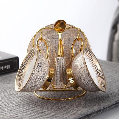Coffee Mug Set Ceramic Classic Grid Mug Coffeware Sets with Packing Wedding Gifts Chinese Tea Cup Drinkware Couple Cup Gift Box