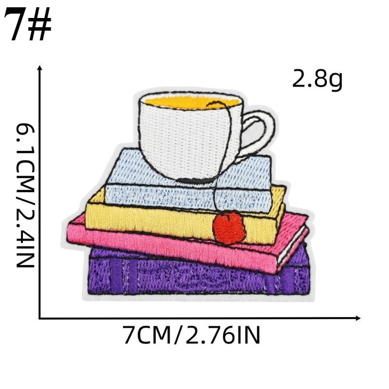 1set Embroidery Patches Colorful Cute Cartoon Iron-On Decals Assorted Decorative Embroidery Sewing Patches Clothing Hats Jeans DIY Accessories (Logo)