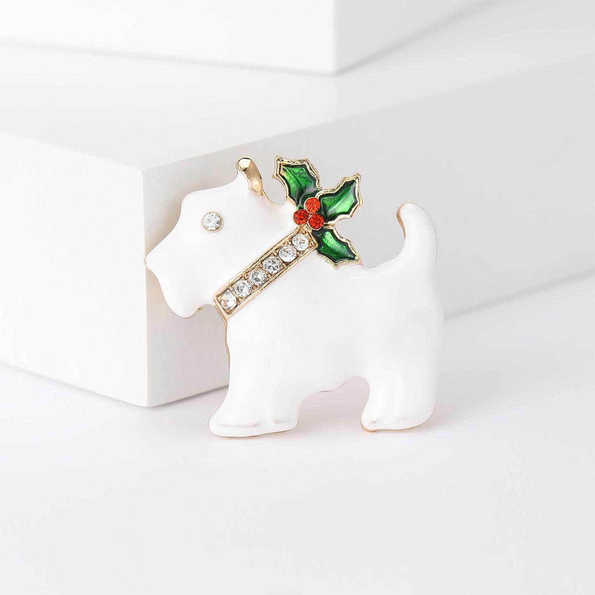 

Простая и модная рождественская брошь в виде собаки, рождественская булавка в виде собаки из сплава, темпераментная брошь-булавка для воротника, анти-свет