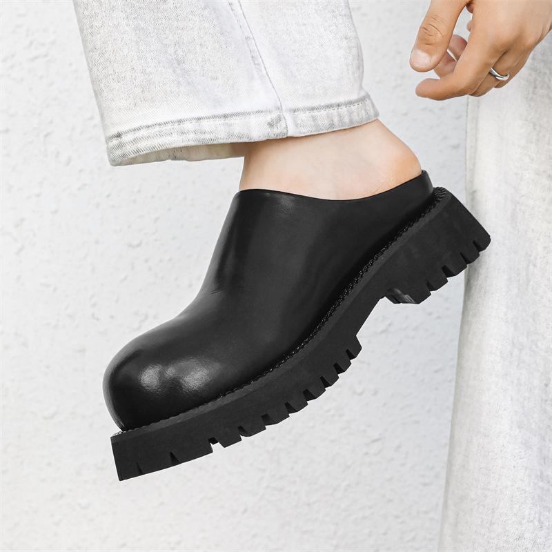 Summer Thick Platform Men Slippers Punk Platform Slippers Chunky Casual Shoes Male Loafers Outdoor Slides Indoor Beach Sandals