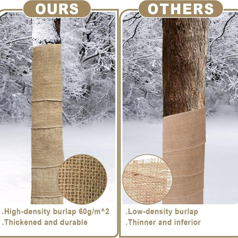 Burlap Cloth Tree Wrap Tape Natural Fabric Burlap Plant Cover Winter Tree Wrap Tree Protection