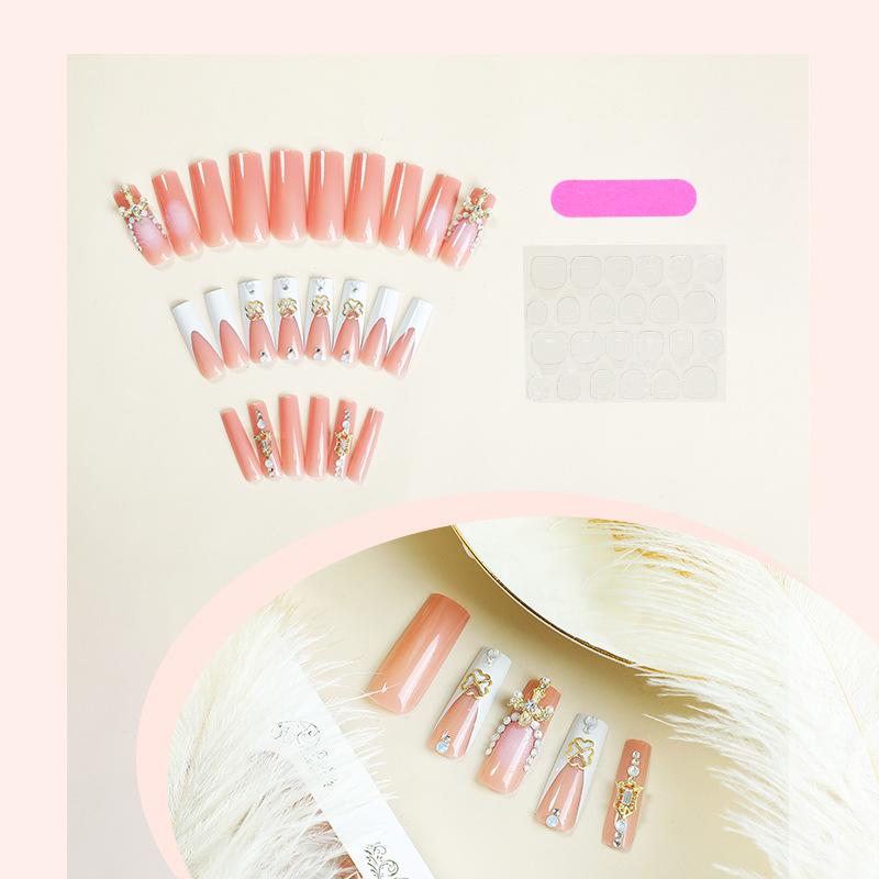 

Высококачественные 3D белые типсы для ногтей «Крест» французский гроб