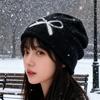 Women's autumn and winter hats, crimped warm knitted hats, ear protectors, cold-proof pullovers, and headcaps for men