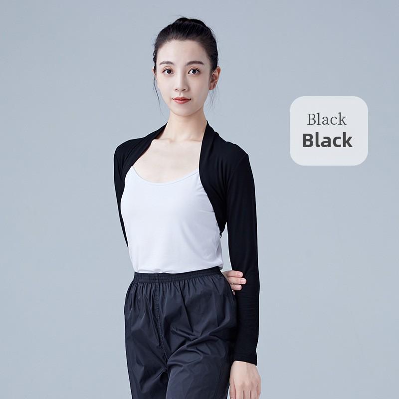 

Женский балетный костюм: Модальный топ-накидка с длинными рукавами, жилетом и защитой плеч XL