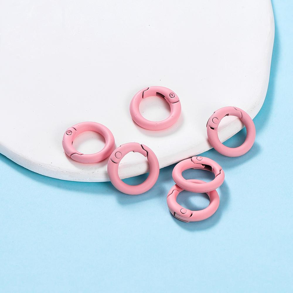 5Pcs/Lot Colorful Metal O Ring Spring Clasp Openable Round Carabiner Keychain Clips Hook Dog Chain DIY Jewelry Buckle Connector
