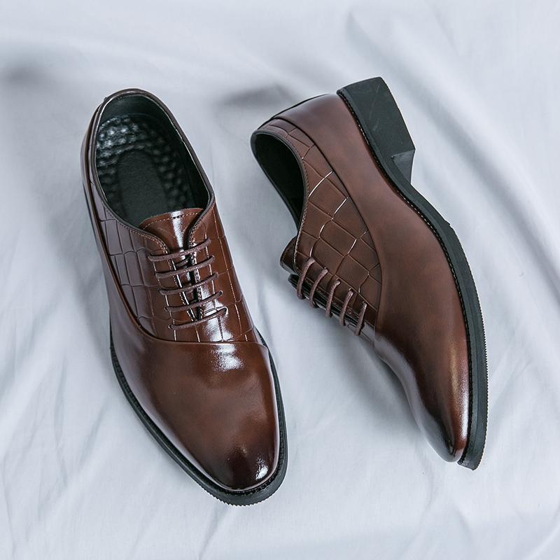 Men Dress Shoes Men's Leather Breathable Formal Business Derby Shoes Man Casual Shoes