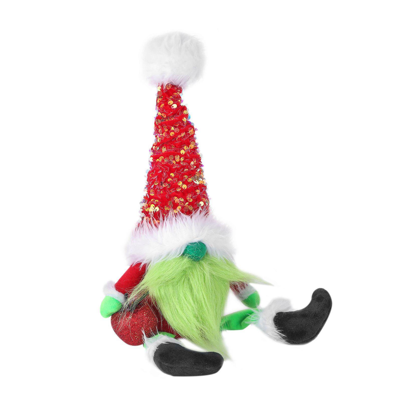 Faceless Grinch Green-Haired Monster Elf Ornament