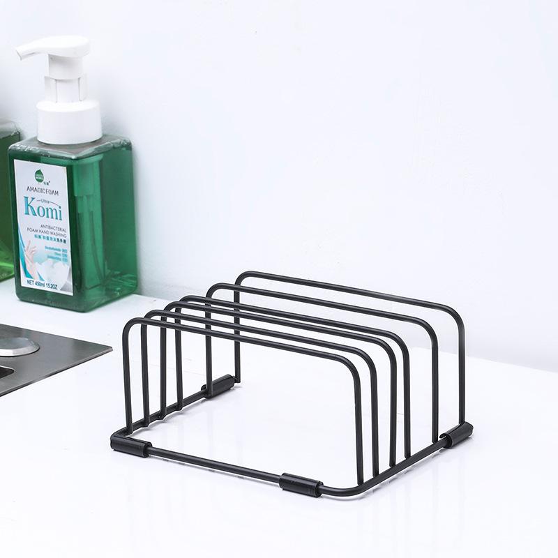 2Pcs Cutting Board Organizer Holder 5-Slot Kitchen Iron Stand Chopping Board Pots Lid Baking Sheet Cookware Storage Rack