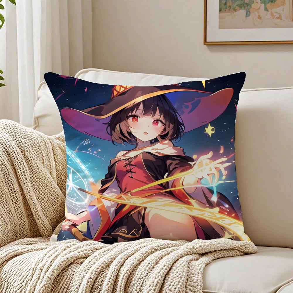 Anime ComedyFantasy KKonosuba Cushion Cover Pillowcase Antidustmite living Room Sofa Decor Cushion Room