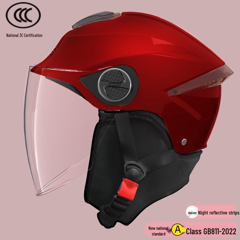 Certified Universal Half Helmet for Men & Women - Summer Sun Protection, All Seasons Motorcycle Use