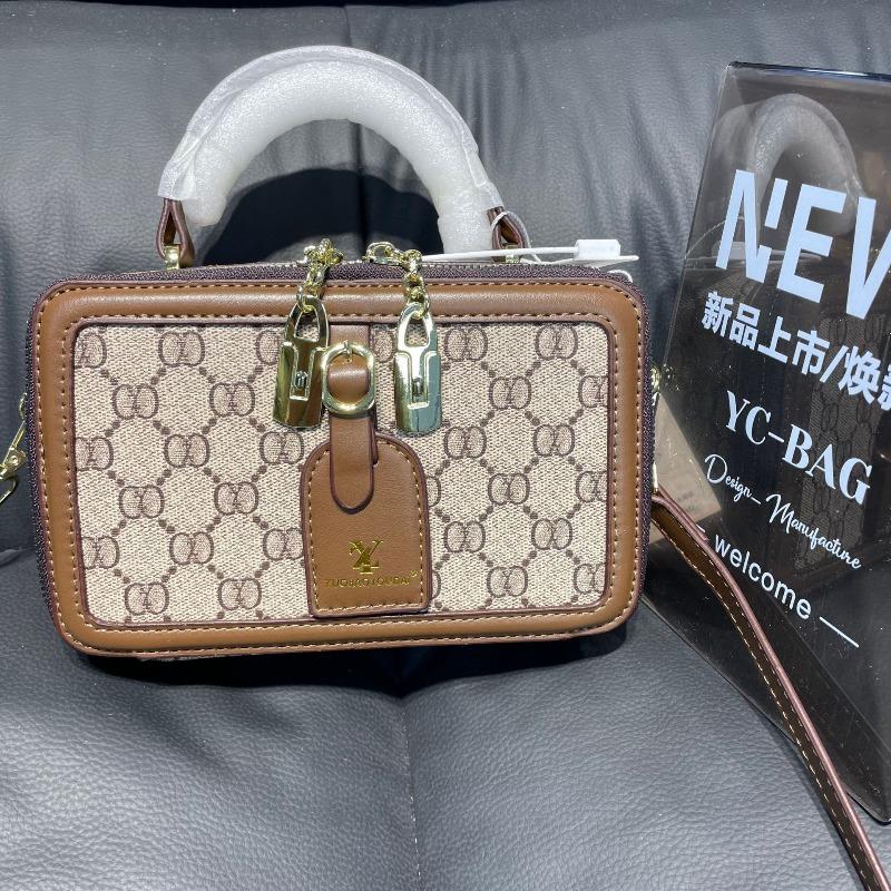 Bolso nuevo, caja de alta gama, bolso cuadrado pequeño, estampado nicho bandolera retro flor antigua un solo hombro