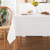 AooHome White Rectangular Tablecloth, Water-Repellent, Small, Solid Color, Stain-Resistant, Stylish, Simple Table Cover, Linen-Friendly, Heat-Resistan