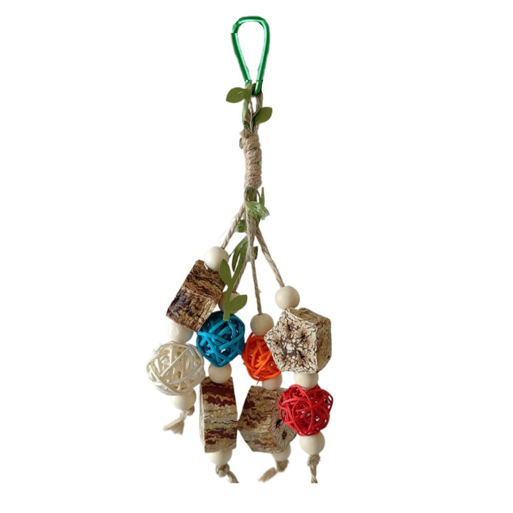 Bite Resistant Parrot Toy Peony Tiger Skin Molar Chewing Articles Colorful String Bird Biting Toy For Cage Decoration New