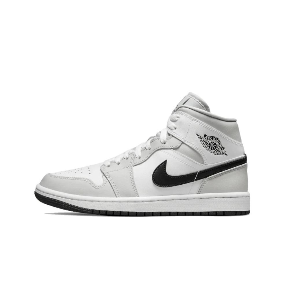 Air Jordan 1 Mid White Light Smoke Grey
