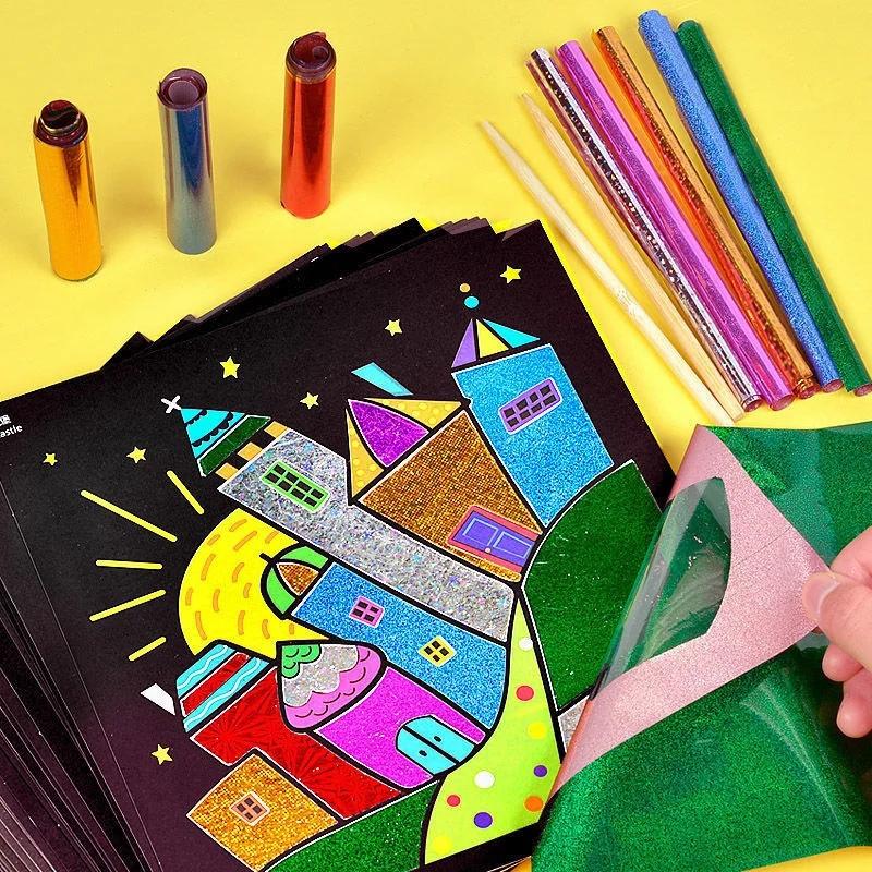 DIY Cartoon Magical Transfer Painting Crafts for Kids Arts and Crafts Toys Children Creative Educational Learning Drawing Toys