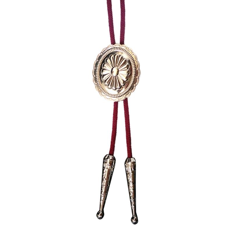 

Мужской Женский Боло Галстук Ковбойский Галстук Плетеный Веревочный Кулон Металлический Цветок Перья Ювелирные Изделия Цепочка для Воротника Рубашки