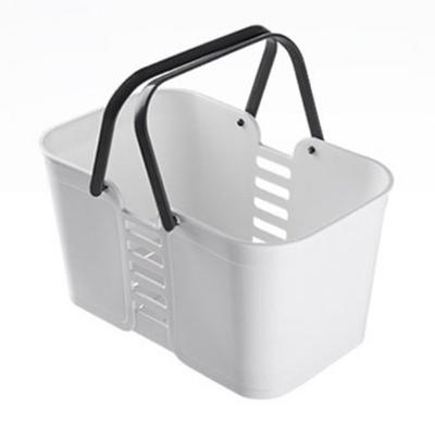 Bathroom Storage Basket Plastic Handheld Large Capacity Draining Thickened Heightened Square