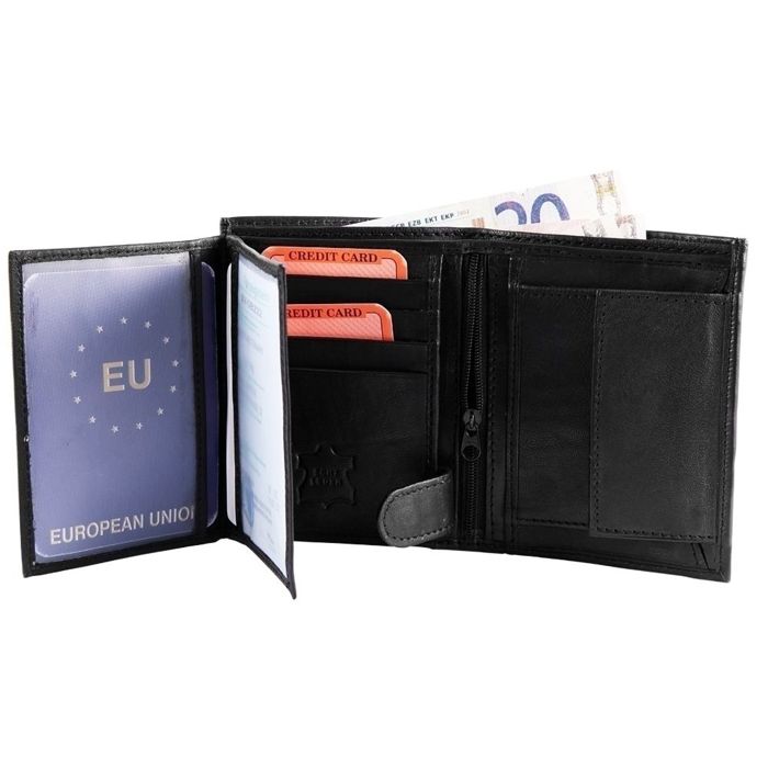 Portefeuille Steinmeister pour homme en cuir noir intemporel