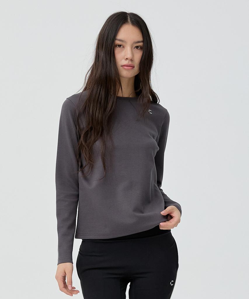Chaebteoegseu Women'S Relaxed Fit Soft Long Sleeve (Charcoal)