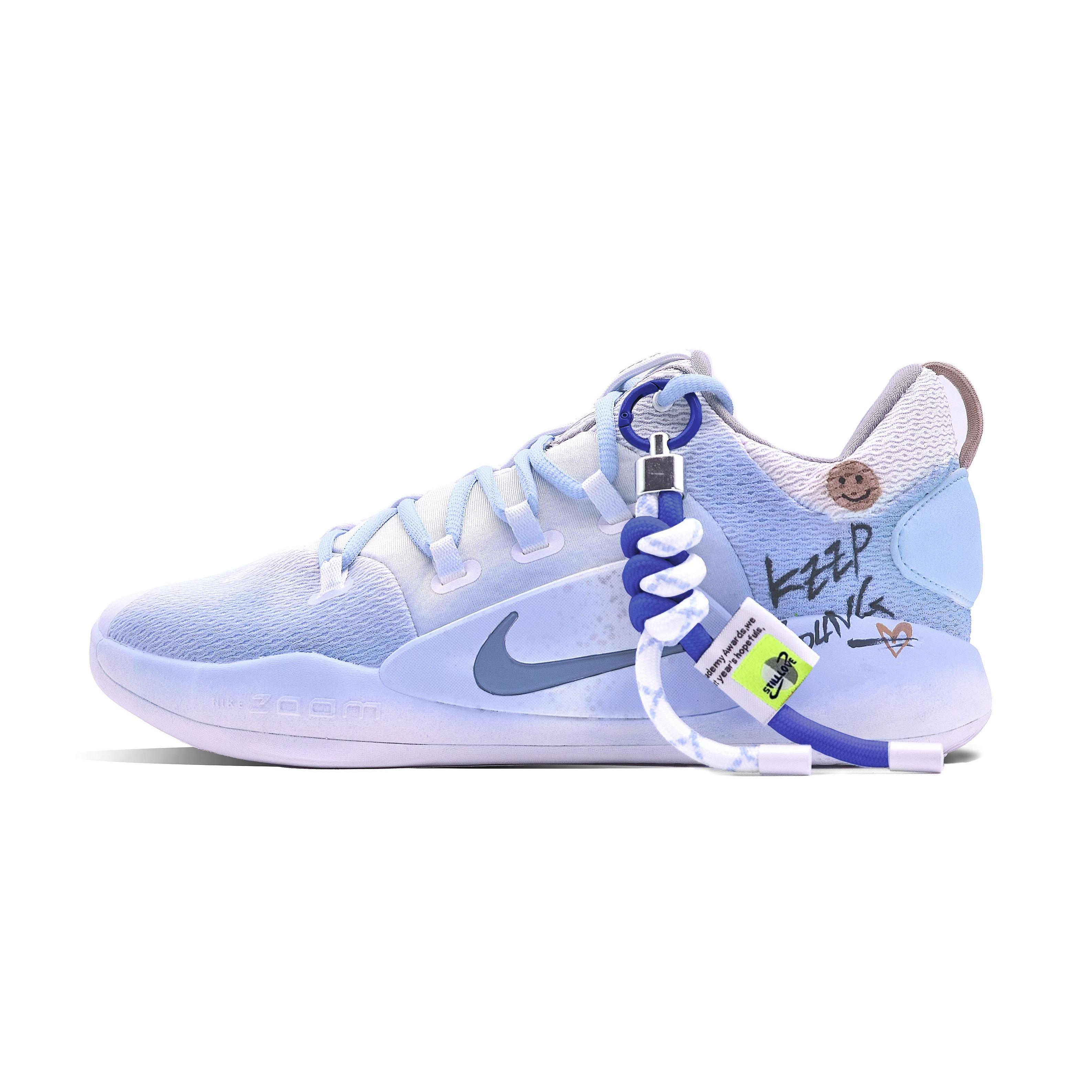 Nike Hyperdunk X Low 10 Slip Resistant Abrasion Resistant Low top Basketball Shoes Men s Blue White AR0465-100(Team63-) 45