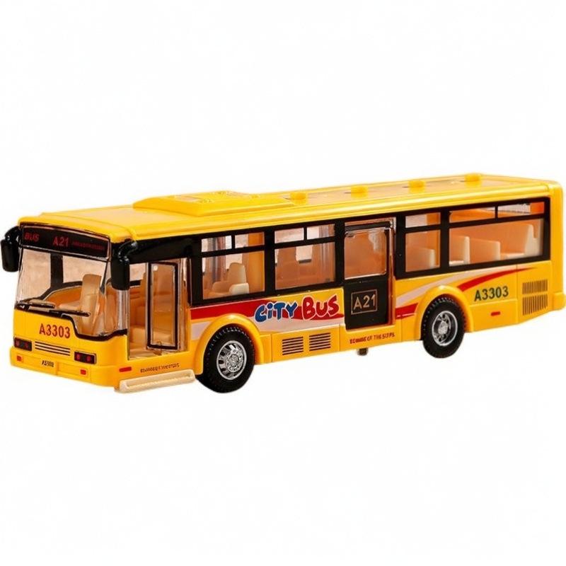 Children's Double-Decker Bus Toy: Convertible Police/Sightseeing Model with Openable Doors, Sound, Light & Inertial Motion