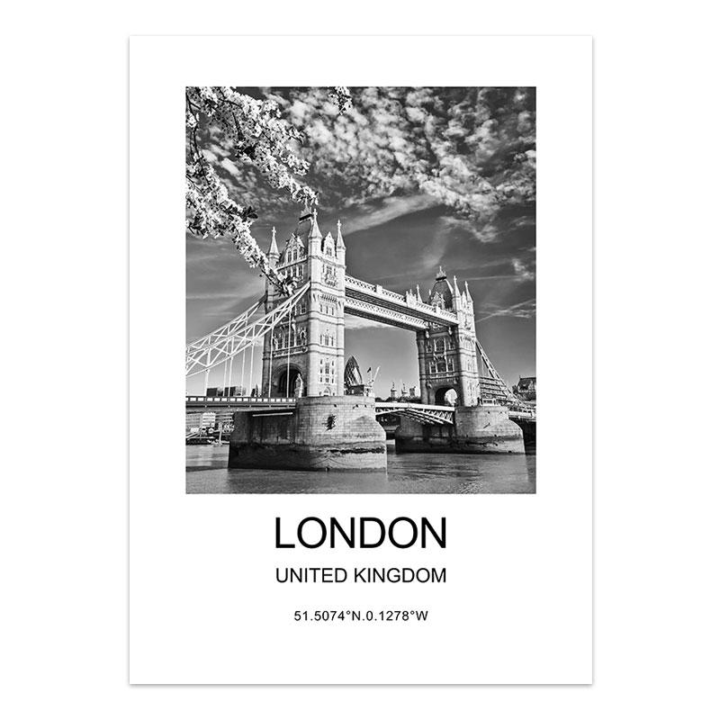 

City Poster New York London Paris Wall Art for Livingroom Decoration Picture on The Wall Sheets for Paintings Canvas Home Decor 21x30cm No Framed