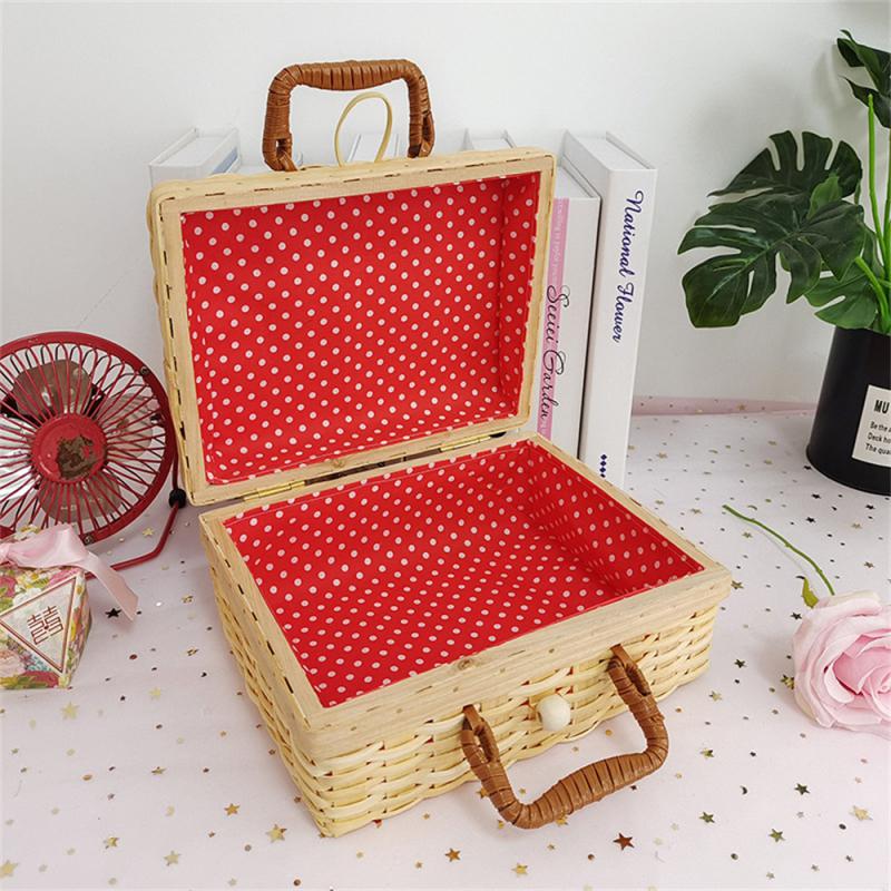 Packing Box Portable Luggage Basket Snack Bread Basket Vintage Cosmetic Storage Box Picnic Laundry Baskets Picnic Box Gift Box
