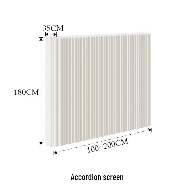 18-Panel Curved Folding Screen Divider – Japanese Style Retractable Wall for Live Broadcasts