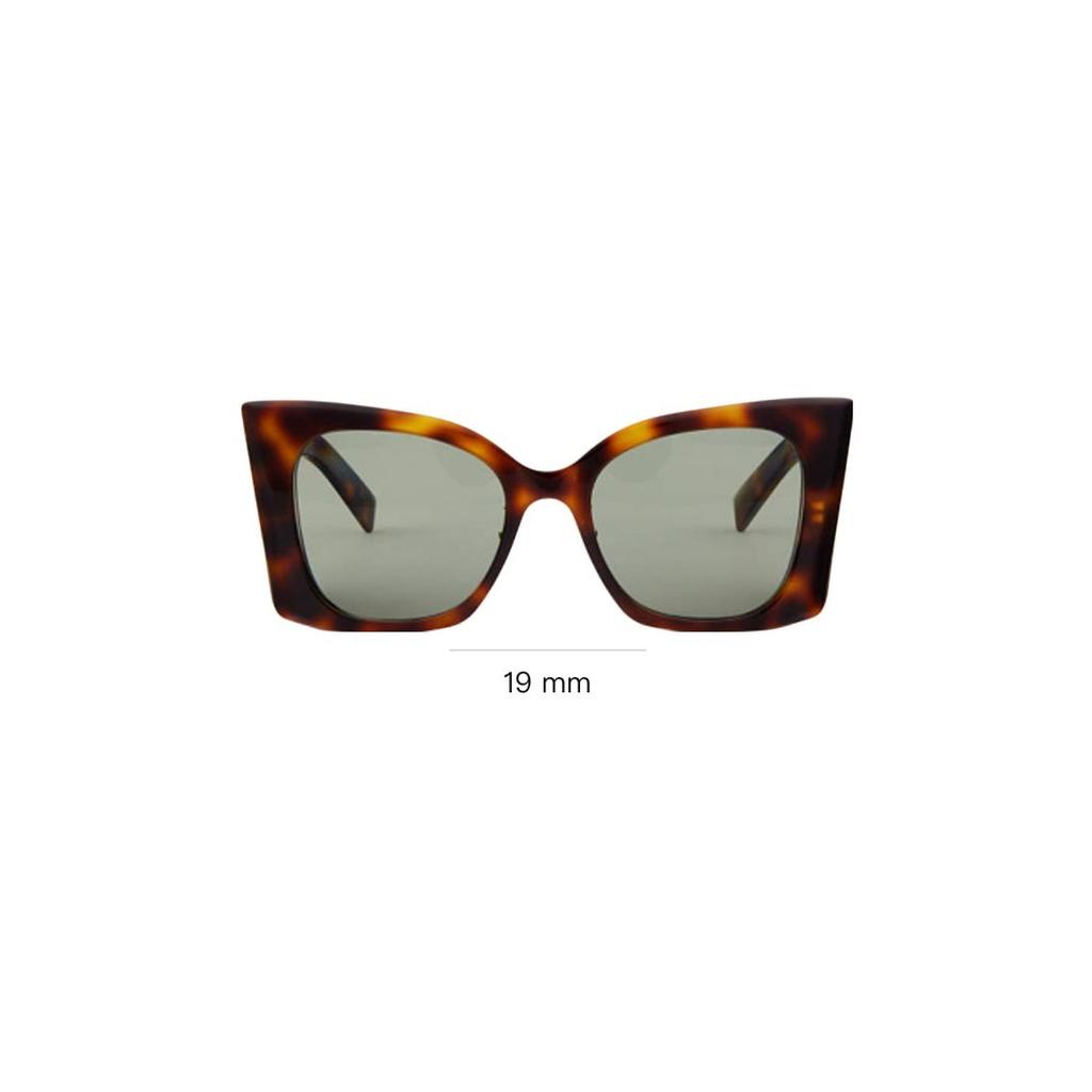 Saint Laurent Side YSL Logo Irregular Shape Sunglasses Women sunglasses Tortoise SLM119-BLAZE002