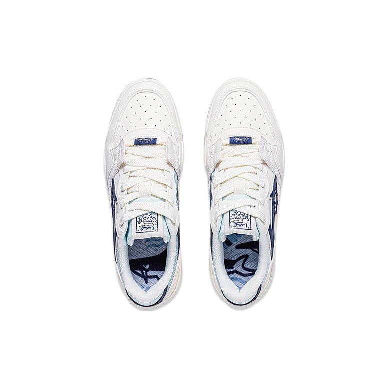 Li-Ning Light Blue Ocean Lightweight High Resilience Thick Sole Increased Height Shock Absorption Comfortable Low Top Skate Shoes AGCS251-16