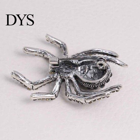 Vintage Women Rhinestone Inlaid Spider Brooch Pin Bag Badge Lapel Jewelry Gift