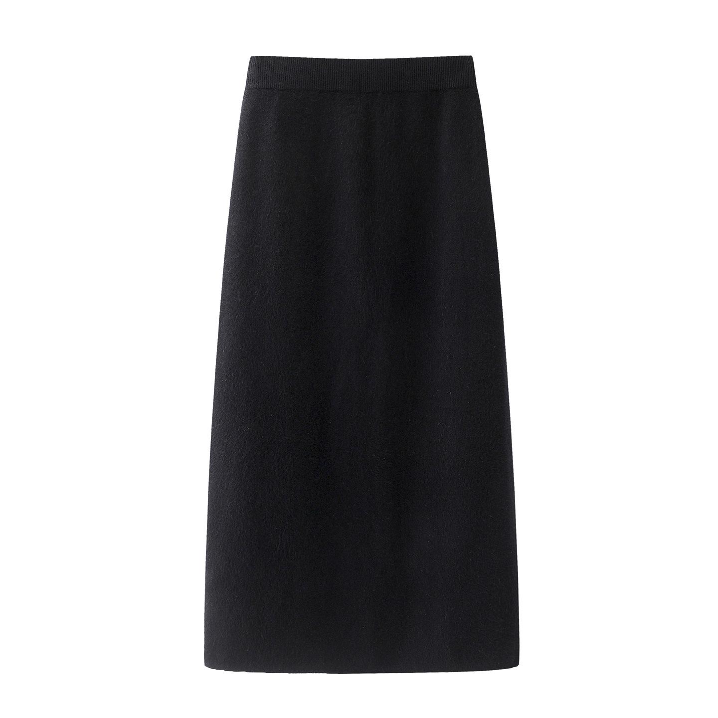 

2025 Winter Women s Versatile Slimming Knit Skirt - Simple, Commuting Hip-hugging Style (W521735) Extra Large чорний