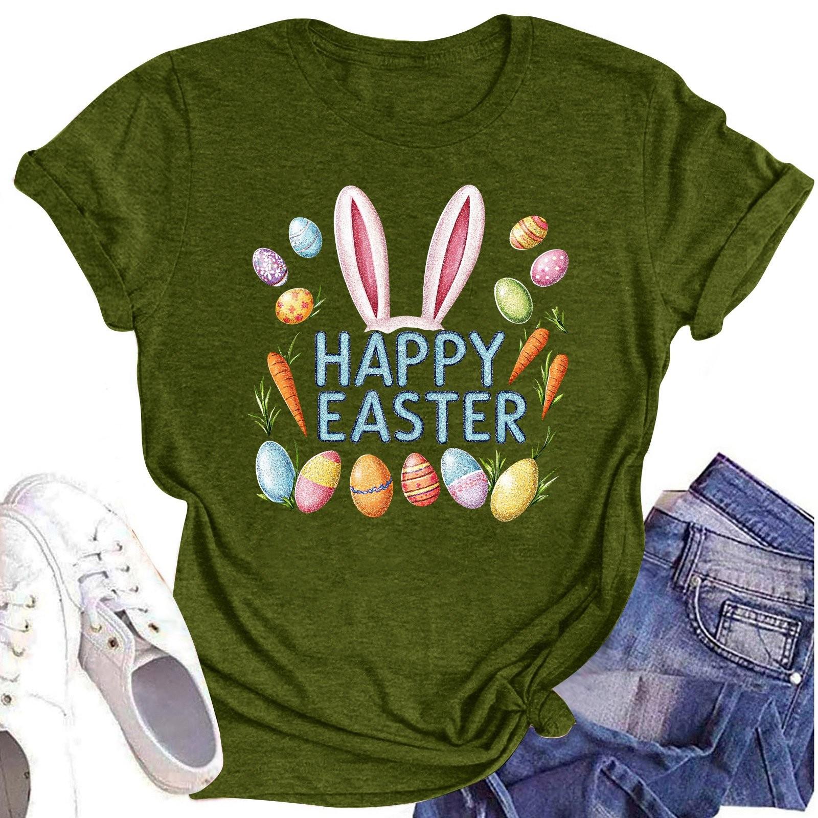 

Женская повседневная футболка с короткими рукавами и круглым вырезом с принтом и буквенным топом L армия зеленый