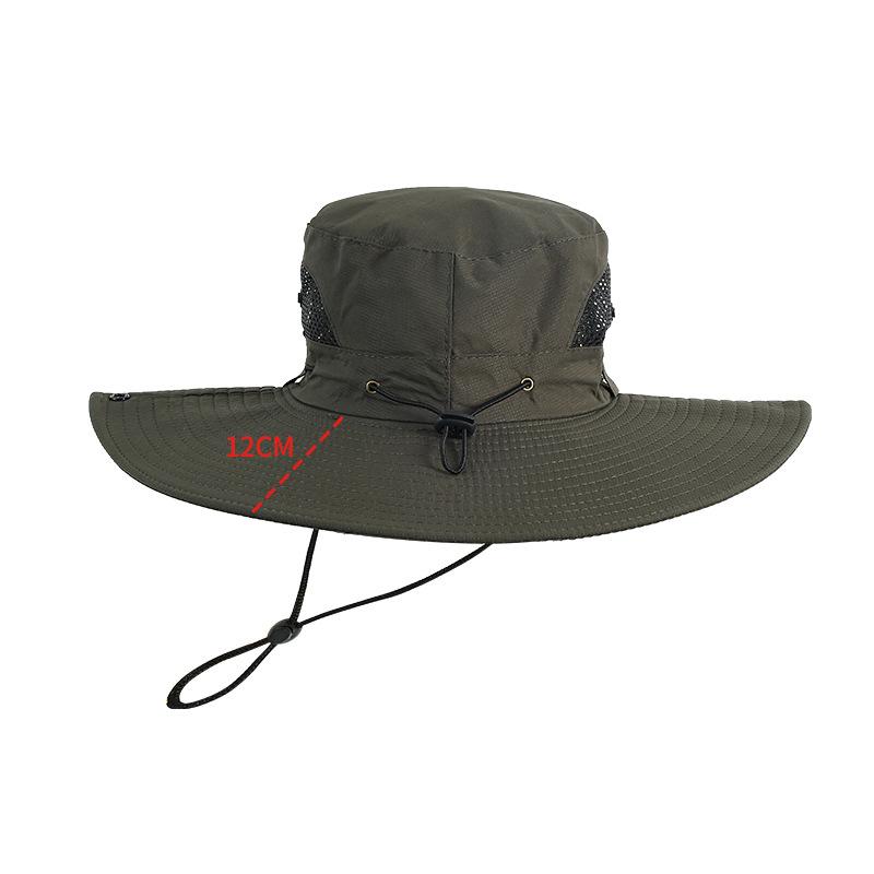 Summer Outdoor Extra-large Brim Hiking and Fishing Sun Hat, Sun Protection Breathable Windproof Sunshade High Temperature Resistant Fisherman Hat