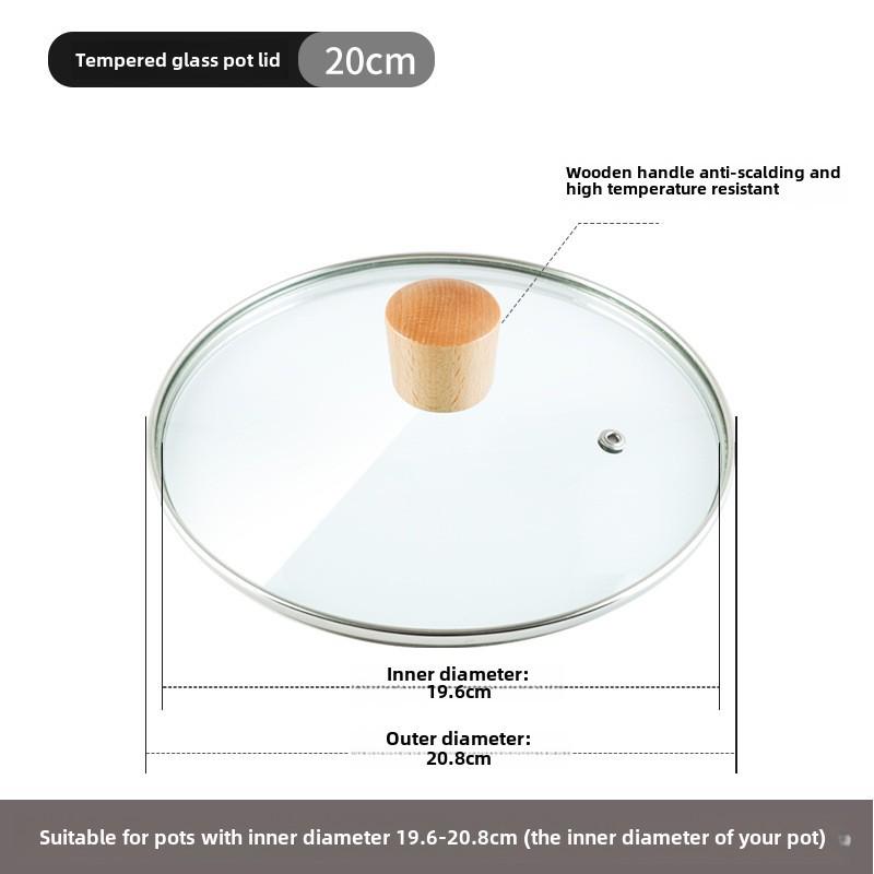Universal Tempered Glass Pot Lid, Transparent, Heat Resistant, Fits 14-34cm Cookware