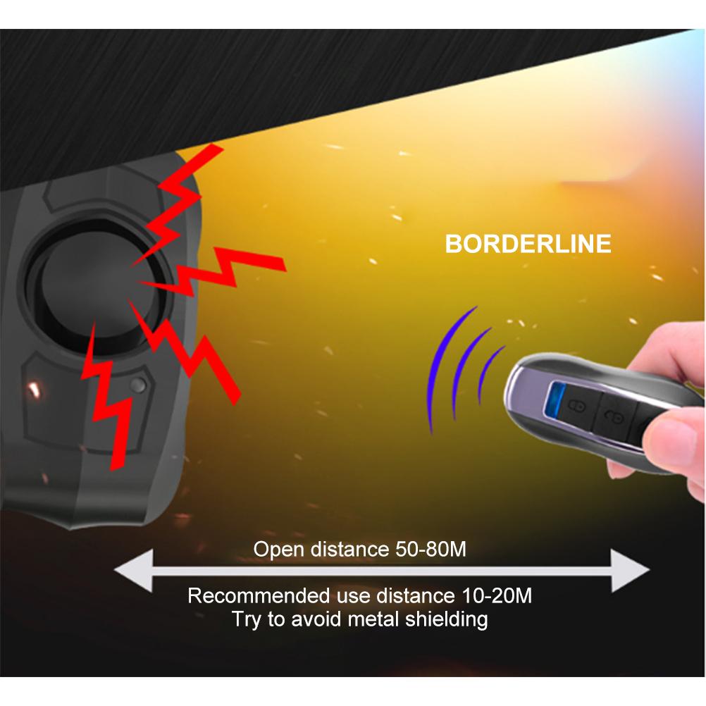 USB Rechargeable Anti Theft Bike Alarm Vibration Trigger Alarm with Remote Control 110dB Horn