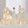 Durable2026 New Christmas Tree Hut Ceramic Villa Creative Luminous Snow House Christmas Scene Arrangement Atmosphere Ornament