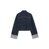 Women Fashion with Pockets Denim Blue Single Breasted Jackets Vintage Lapel Neck Long Sleeves Female Chic Lady Outfits