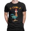 FCawF Funny Chicken Cartoon TShirts Men Awesome Pure Cotton Tees Round Neck Short Sleeve T Shirt Plus Size Clothing