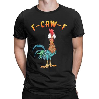 FCawF Funny Chicken Cartoon TShirts Men Awesome Pure Cotton Tees Round Neck Short Sleeve T Shirt Plus Size Clothing