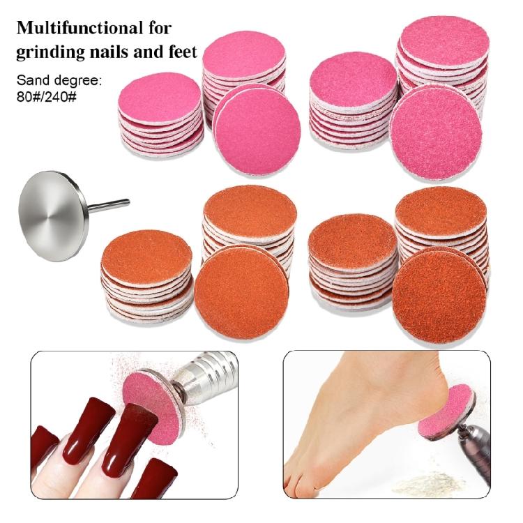 100 Professional Manicure Sandpaper Discs For Precise Grinding And Salon Quality Results With Portable Storage Case