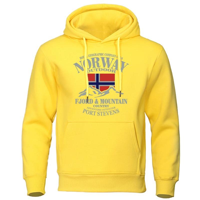 Sweats à capuche Montagne Fjord Norvège pour Homme Automne Street Hoodie Ample Mode de Haute Qualité Sweat à Capuche Surdimensionné Vêtements Décontractés Sweats à Capuche & Sweat-shirts Homme
