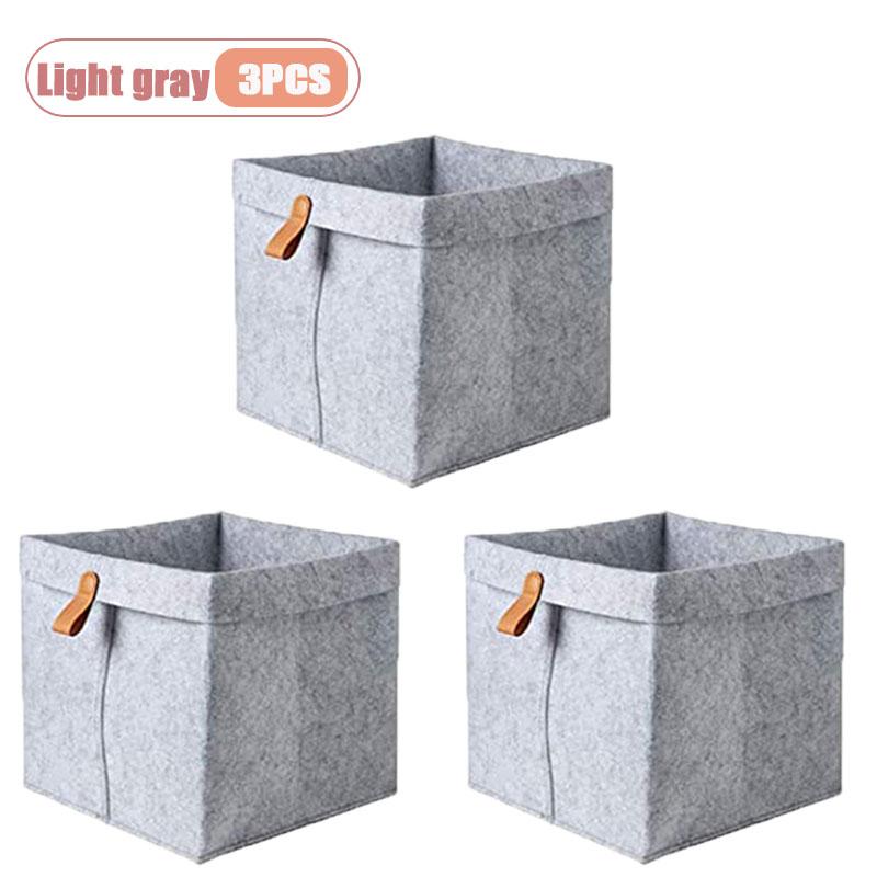 1-5PCS Desktop Organizer Basket Felt Storage Bin for Snacks and Sundries Home Office Desk Tidy Declutter Storage Box