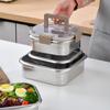 Sealed Lid Food Container with Handle Stainless Steel Refrigerator Storage Box  Office