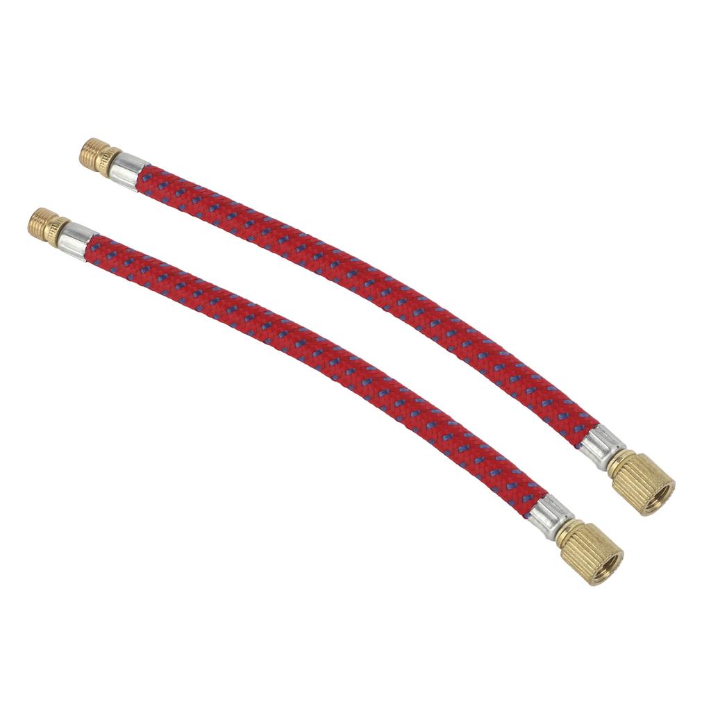 2pcs Bike Pump Extension Hose Increasing 16.6cm 6.5in Length Nylon Copper Materials Double Valve Design Inflator Tube
