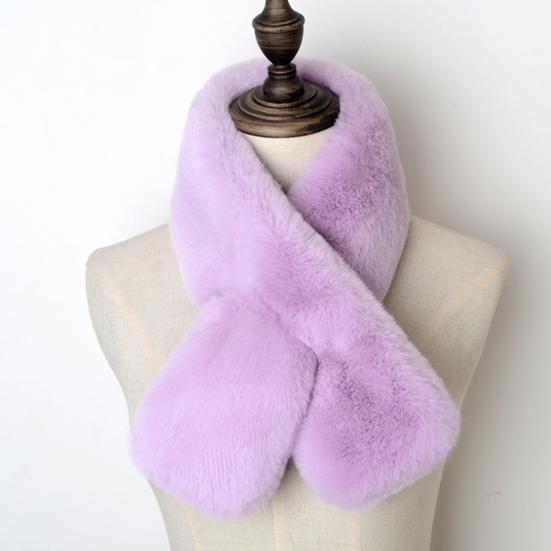Cross Scarf Faux Rabbit Fur Double-sided Soft Washable Thickened Keep Warm