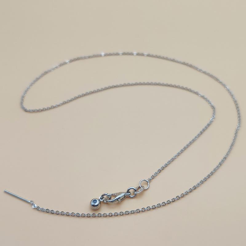 

Ожерелье из посеребренной меди 925 пробы на ключицу - 45 см простая цепочка с кольцами для самостоятельного изготовления бусин